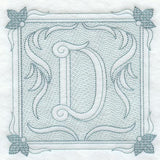 Victorian Scroll Letter D (7.8 Inch) (Trapunto)