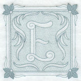 Victorian Scroll Letter E (7.8 Inch) (Trapunto)