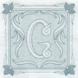Victorian Scroll Letter G (7.8 Inch) (Trapunto)