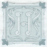 Victorian Scroll Letter H (7.8 Inch) (Trapunto)