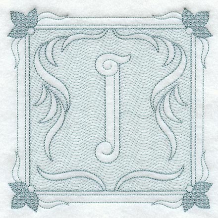 Victorian Scroll Letter I (7.8 Inch) (Trapunto)