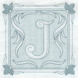 Victorian Scroll Letter J (7.8 Inch) (Trapunto)