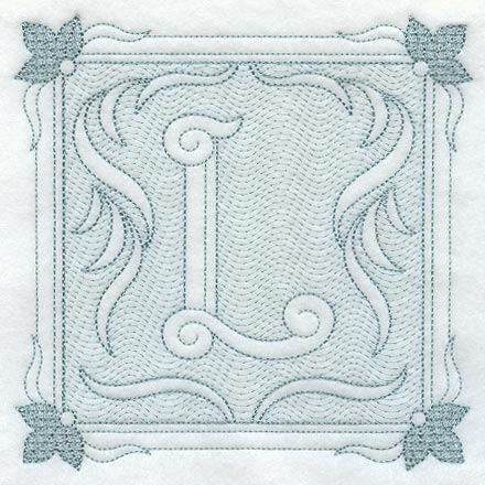 Victorian Scroll Letter L (7.8 Inch) (Trapunto)
