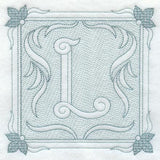 Victorian Scroll Letter L (7.8 Inch) (Trapunto)