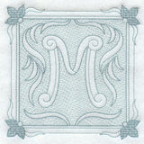 Victorian Scroll Letter M (7.8 Inch) (Trapunto)