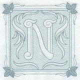 Victorian Scroll Letter N (7.8 Inch) (Trapunto)