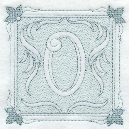 Victorian Scroll Letter O (7.8 Inch) (Trapunto)