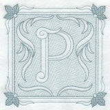 Victorian Scroll Letter P (7.8 Inch) (Trapunto)