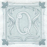 Victorian Scroll Letter Q (7.8 Inch) (Trapunto)