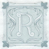 Victorian Scroll Letter R (7.8 Inch) (Trapunto)