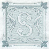Victorian Scroll Letter S (7.8 Inch) (Trapunto)
