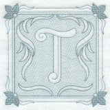 Victorian Scroll Letter T (7.8 Inch) (Trapunto)