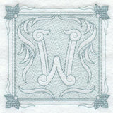 Victorian Scroll Letter W (7.8 Inch) (Trapunto)