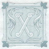 Victorian Scroll Letter X (7.8 Inch) (Trapunto)