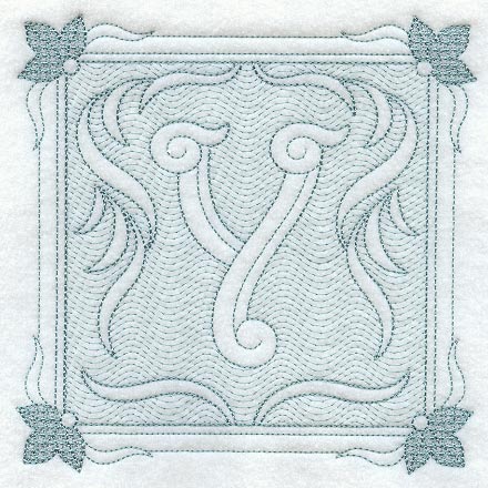 Victorian Scroll Letter Y (7.8 Inch) (Trapunto)