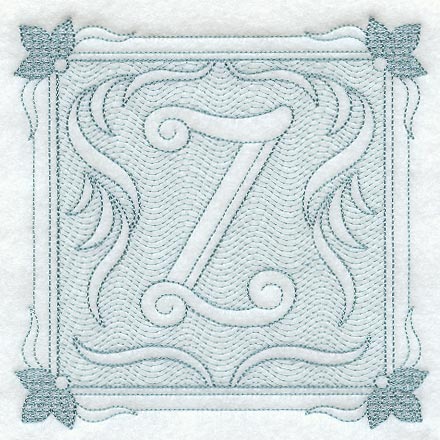 Victorian Scroll Letter Z (7.8 Inch) (Trapunto)