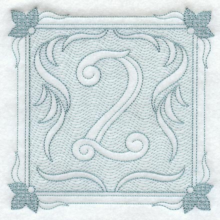 Victorian Scroll Number 2 (7.8 Inch) (Trapunto)