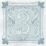 Victorian Scroll Number 3 (7.8 Inch) (Trapunto)