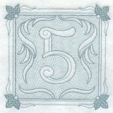Victorian Scroll Number 5 (7.8 Inch) (Trapunto)