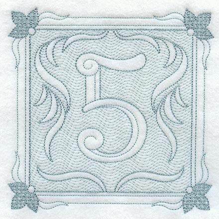 Victorian Scroll Number 5 (7.8 Inch) (Trapunto)