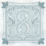 Victorian Scroll Number 8 (7.8 Inch) (Trapunto)