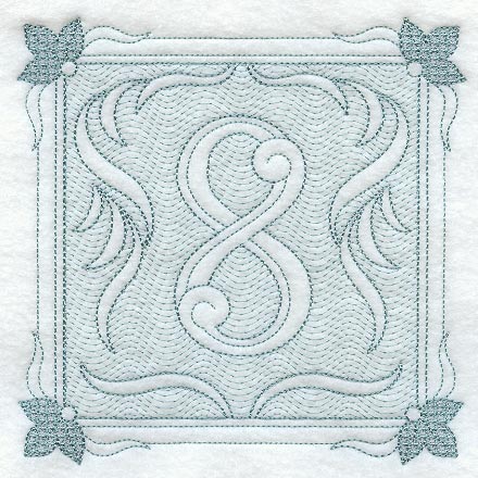Victorian Scroll Number 8 (7.8 Inch) (Trapunto)