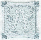 Victorian Scroll Letter A (7.8 Inch) (Trapunto)