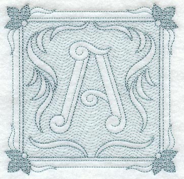 Victorian Scroll Letter A (7.8 Inch) (Trapunto)