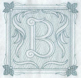 Victorian Scroll Letter B (7.8 Inch) (Trapunto)