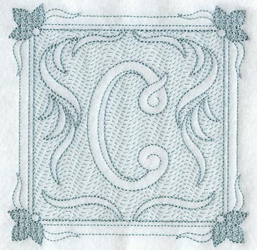 Victorian Scroll Letter C (7.8 Inch) (Trapunto)