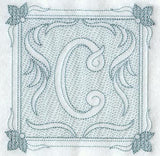Victorian Scroll Letter C (7.8 Inch) (Trapunto)