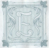 Victorian Scroll Letter E (7.8 Inch) (Trapunto)