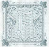 Victorian Scroll Letter F (7.8 Inch) (Trapunto)