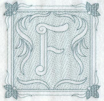 Victorian Scroll Letter F (7.8 Inch) (Trapunto)