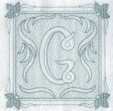 Victorian Scroll Letter G (7.8 Inch) (Trapunto)