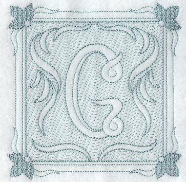 Victorian Scroll Letter G (7.8 Inch) (Trapunto)