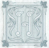 Victorian Scroll Letter H (7.8 Inch) (Trapunto)