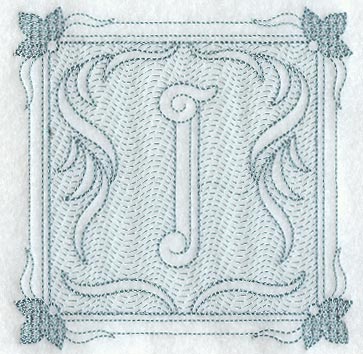 Victorian Scroll Letter I (7.8 Inch) (Trapunto)