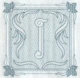 Victorian Scroll Letter I (7.8 Inch) (Trapunto)