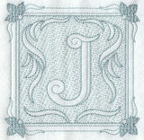 Victorian Scroll Letter J (7.8 Inch) (Trapunto)