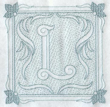 Victorian Scroll Letter L (7.8 Inch) (Trapunto)