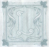 Victorian Scroll Letter L (7.8 Inch) (Trapunto)