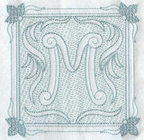 Victorian Scroll Letter M (7.8 Inch) (Trapunto)