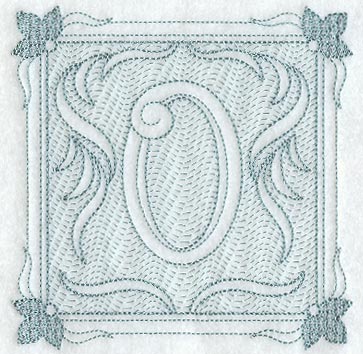 Victorian Scroll Letter O (7.8 Inch) (Trapunto)