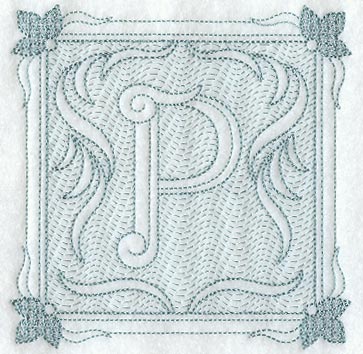 Victorian Scroll Letter P (7.8 Inch) (Trapunto)