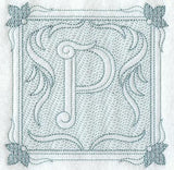 Victorian Scroll Letter P (7.8 Inch) (Trapunto)