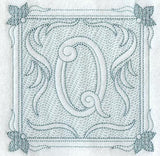 Victorian Scroll Letter Q (7.8 Inch) (Trapunto)