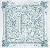 Victorian Scroll Letter R (7.8 Inch) (Trapunto)