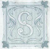 Victorian Scroll Letter S (7.8 Inch) (Trapunto)