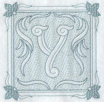 Victorian Scroll Letter Y (7.8 Inch) (Trapunto)